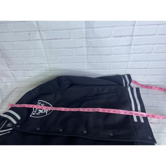 Ultra Game NFL Las Vegas Raiders Mens Varsity Coaches Snap Up Jacket Coat Size L - Picture 13 of 13